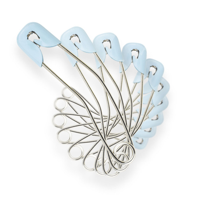 Slide Locking Blue Diaper Pins.