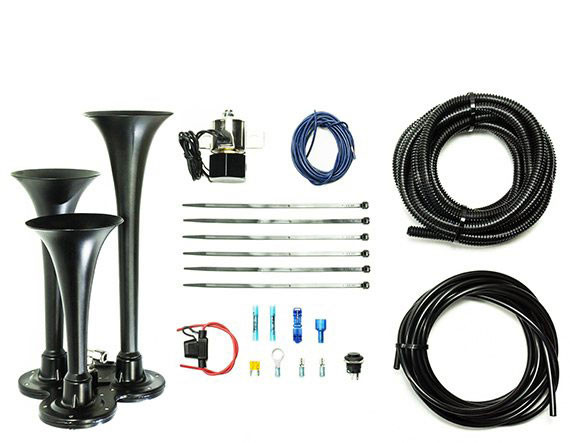 Basic Trio Air Horn For Onboard Air Cast Zinc Alloy/Stainless Steel Chrome