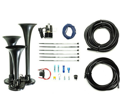 Basic Trio Air Horn For Onboard Air Cast Zinc Alloy/Stainless Steel Chrome