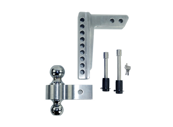 Ball Mount 2 Inch Shank 8 Inch Drop Chrome