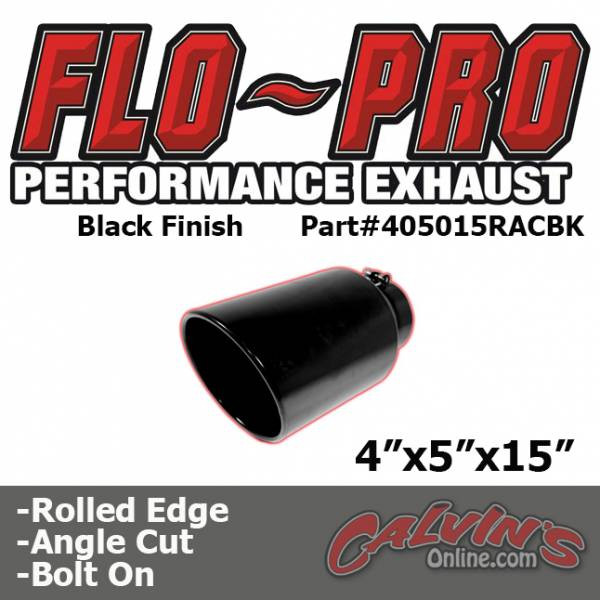 Flopro 4-5" black exhaust tip 15" long