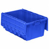 Attached Lid Container, 16.83 gal Volume Cap., 27 in L, 17 in W, 12 1/2 in H, Plastic, Blue