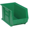 Hang & Stack Storage Bin, Polypropylene, Green, 8 in H, 8 1-4 in W, 13 5-8 in L  QUS242GN