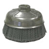 Weiler Cup Wire Brush, Threaded Arbor, 5", 8000 RPM 97604
