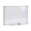 Dry Erase Board, Melamine, 48 in, 96 in, Aluminum Frame, White, Gloss