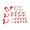 Wall Control Slotted Tool Board Hook Kit,26 Piece,Red 35-K-DLXRD