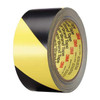 Floor Marking Tape, Vinyl, No Legend, Black, Yellow, 2 in W., 5.4 mil Thickness
