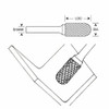 Manufacturer Varies Carbide Bur,Radius End,1 In,1-4 Shank 310-002078