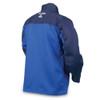Welding Jacket, Indura, 9 oz, 30 in Length, Snaps Closure, 2 Pockets, Blue, XL  258099