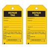 Tag, Safety, Paper, 5 3/4 in H x 3 in W, Black on Yellow, Rectangle, 100 PK
