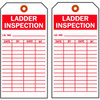 Tag, Ladder Inspection, Polyester, 3 in H x 5 3/4 in W, White, Rectangle, 100 PK