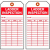 Tag, Ladder Inspection, Polyester, 3 in H x 5 3-4 in W, White, Rectangle, 100 PK  9K964
