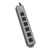 Tripp Lite Outlet Strip, Right Angled, 6 5-15R, 5-15P, 15 ft., Gray UL24RA-15