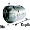 Dayton Round Fire Damper,165 Deg F,13-5-8 In. D 2TFZ9