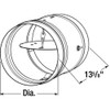Dayton Round Fire Damper,165 Deg F,13-5-8 In. D 2TFZ9