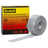 3m Silicone Electrical Tape, 70, Scotch, 1 in W x 30 ft L, 12 mil thick, Gray 70