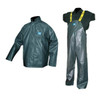 Viking Rain Bib Pants, Polyester, PVC, 32 in Inseam, Green, Size L 4110P-L