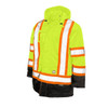 Men's Hi-Vis Safety Parka, 300D Poly Oxford with PU Coating, Green, 2XL