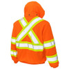 High Visibility Hooded Sweatshirt, 2, R, Polyester, Orange, 2XL  S49421