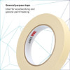 Masking Tape, 18 mm W x 55 m L, 5.2 mil Thick, Tan, Rubber Adhesive, 48 PK  2307