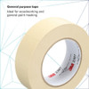 Masking Tape, 24 mm W x 55 m L, 5.2 mil Thick, Tan, Rubber Adhesive, 36 PK  2307