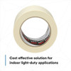 Masking Tape, 96 mm W x 55 m L, 5.1 mil Thick, Tan, Rubber Adhesive, 8 PK  101+