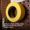 Painter's Tape, 36 mm W x 55 m L, 6.3 mil Thick, Yellow, Rubber Adhesive, 24 PK  301+
