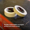 Masking Tape, 36 mm W x 55 m L, 5.1 mil Thick, Tan, Rubber Adhesive, 24 PK  101+