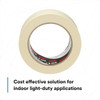 Masking Tape, 36 mm W x 55 m L, 5.1 mil Thick, Tan, Rubber Adhesive, 24 PK  101+