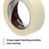 Masking Tape, 36 mm W x 55 m L, 5.1 mil Thick, Tan, Rubber Adhesive, 24 PK  101+