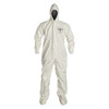 0 Standard Fit Hood. Elastic Wrists. Attached Socks. Storm Flap with Adhesive Closure. White. MD