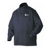 Welding Jacket, Cotton, 9 oz, 30 in Length, Snaps Closure, 1 Pockets, Navy, L