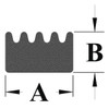 Trim-Lok Rubber Seal, Ribbed, 0.38"W x 100 ft. X113HT-100