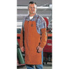 Flame-Resistant Sleeve, Leather, 18 in Length, Brown, Open Top, Snap Cuff Cuff  12180