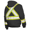 Tough Duck High Visibility Sweatshirt, 1, O, Polyester, Black, 2XL S49421