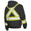 Tough Duck High Visibility Sweatshirt, 1, O, Polyester, Black, M S49411