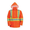 Hi-Viz Safety Jacket, Polyester, Polyurethane, Class 3 Type R, Orange, XL