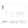 Lag Screw, 3-8 in, 2 in, Steel, Zinc Plated Hex External Hex Drive, 100 PK  U08280.037.0200