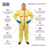 Chemsplash Collared Chemical Resistant Coveralls, 3XL, Yellow, zipper 7012YT-3XL
