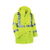 Ergodyne Rain Jacket with Hood, Polyester, Class 3 Type R, Yellow/Green, XL 8365