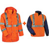 Ergodyne Hooded Jacket, Polyester, Class 3 Type R, Orange, 2XL 8385