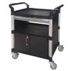 Enclosed Service Cart, Fiber Glass/Polypropylene, 400 lb Load Capacity, 3 Shelves, 34 1/4 in L