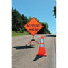 Traffic Cone, PVC, High-Intensity Prismatic, 28 in Height, 7 lb, Orange  6FHC6