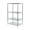 Wire Shelving Unit, 24"D x 60"W x 63"H, 4 Shelves, Chrome