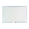 Dry Erase Board, Melamine, 36 in, 48 in, Aluminum Frame, White, Gloss