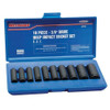 Westward 3-8" Drive Impact Socket Set, SAE, 10 pcs 4YP59