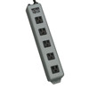 Tripp Lite Outlet Strip, 5 5-15R, 5-15P, 6 ft., Blue/Gray 602