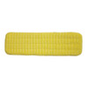 18 in L Flat Mop Pad, Hook-and-Loop Connection, Yellow, Microfiber, PK12