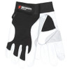 906DP Mechanics Gloves, Goatskin Palm, Nylon, Spandex Back, L, Black-White  906DPL