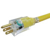 SJTW Extension Cord, 14 AWG, Outdoor, 14/3, 3 Outlets, 5-15R, Yellow, PVC, 5-15P, 25 ft